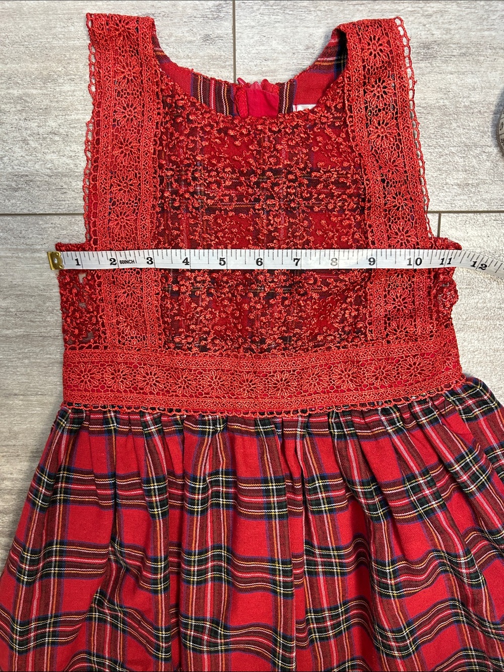 Trish Scully Christmas Plaid High Low Dress Girls 5 - Picture 9 of 10
